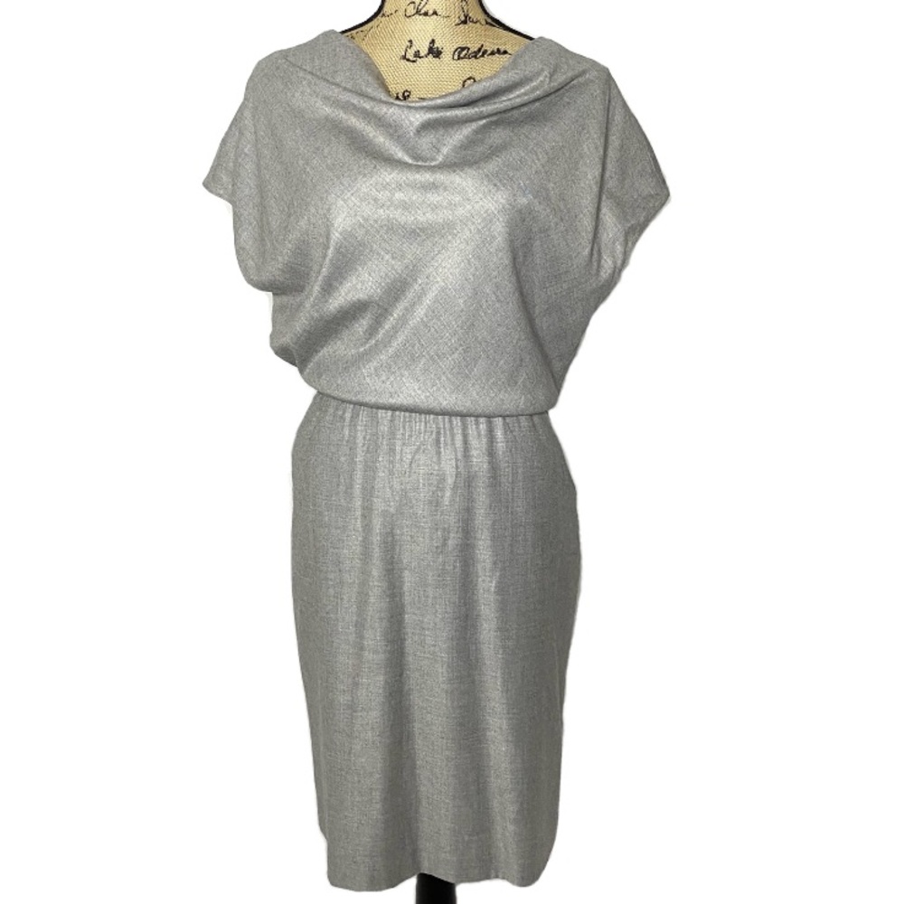 St. John Gray Wool Knit Dress